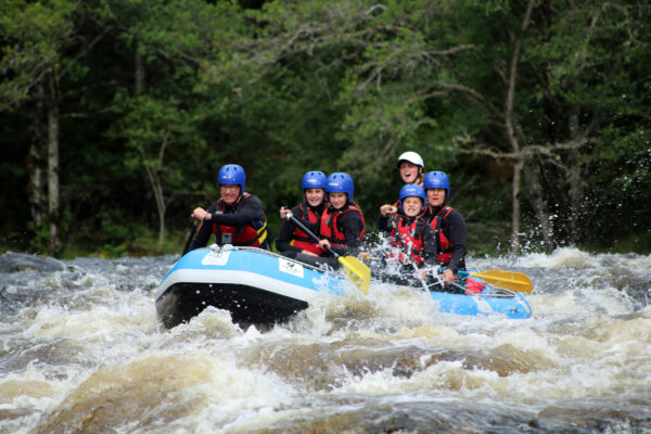 White Water Rafting River Garry excited