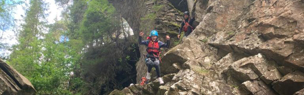 Canyoning adventure at Bruar Falls in Scotland with Active Outdoor Pursuits